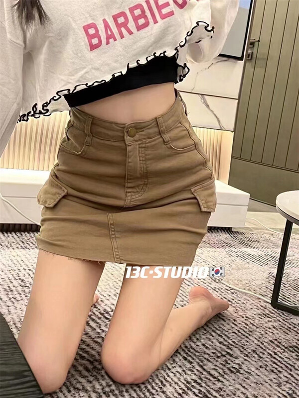 [13c.studio] fashion slim single button skirt 6062\pcz