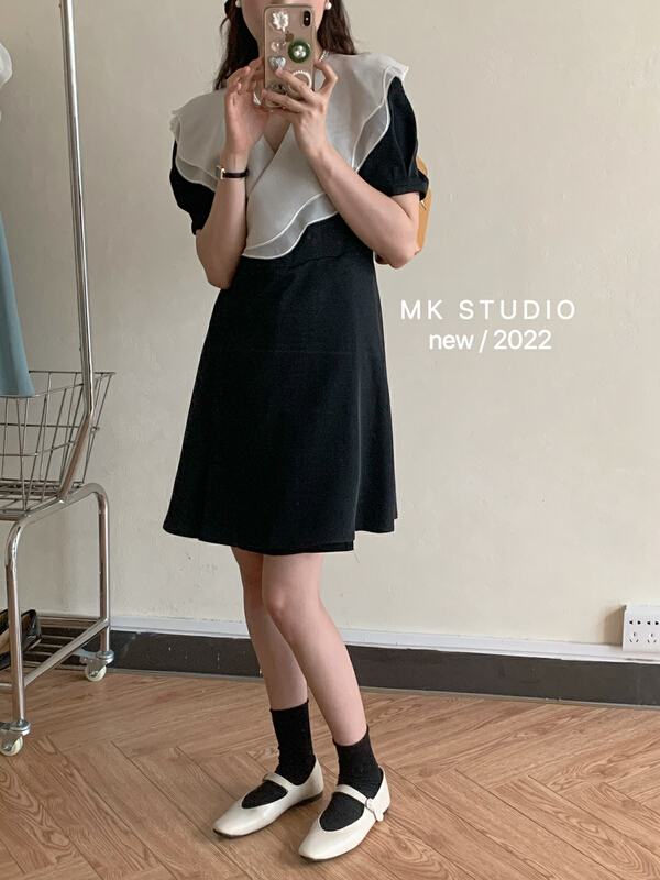 [MK] color blocking lady dress 3238\hjy