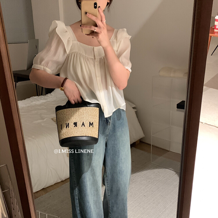 [Imiss] Korean soft Ruffle shirt cx7098\lsw