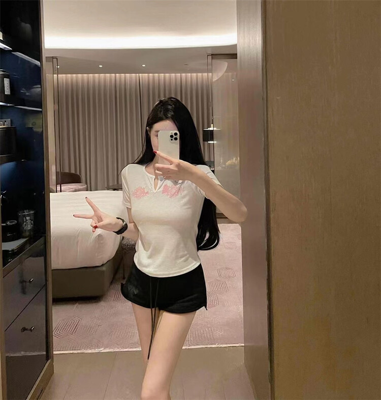 [big C studio] Korean loose and versatile short sleeve T-shirt ys1-1092\pcz