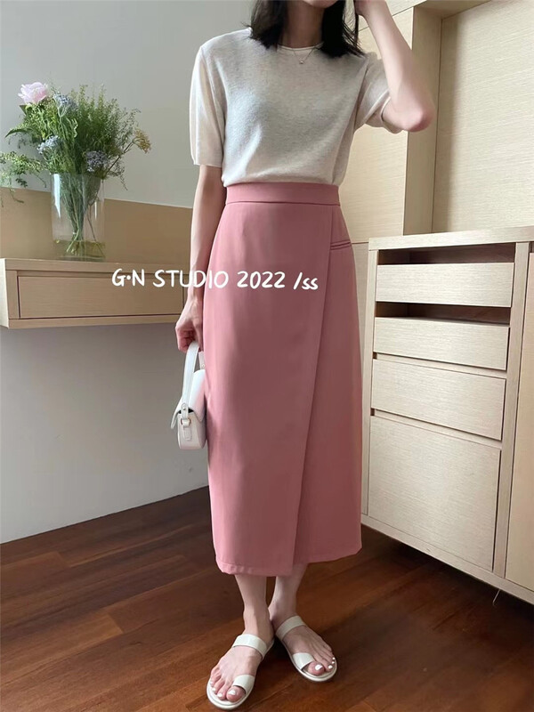 [g · n] simple high waist suit skirt 18073\hjy