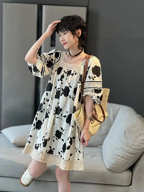 [JH] retro net Red Lantern Sleeve Dress 42017\pcz