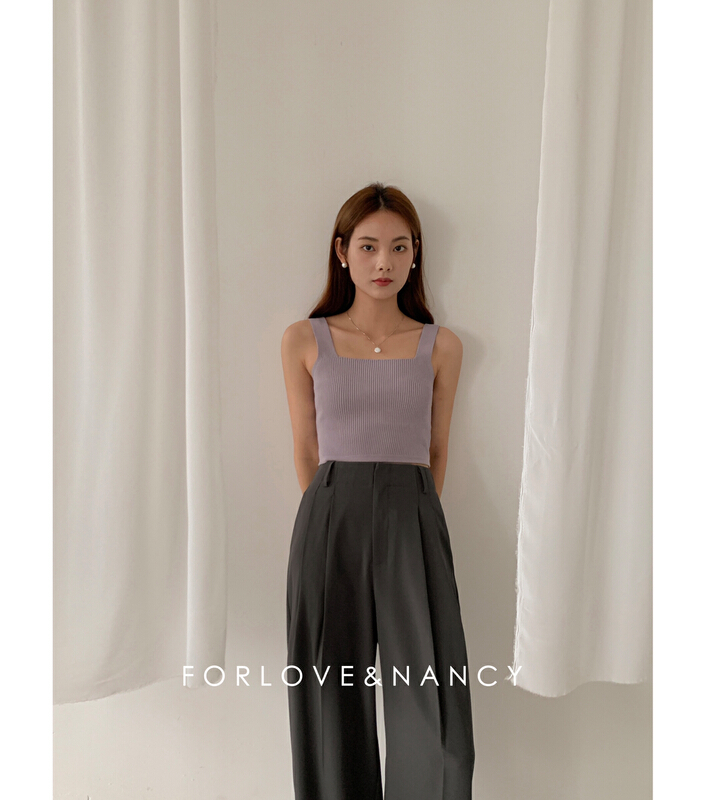 [forlove] Spice Girl Fashion Square Neck versatile vest / sling lb2mba370n\cqw
