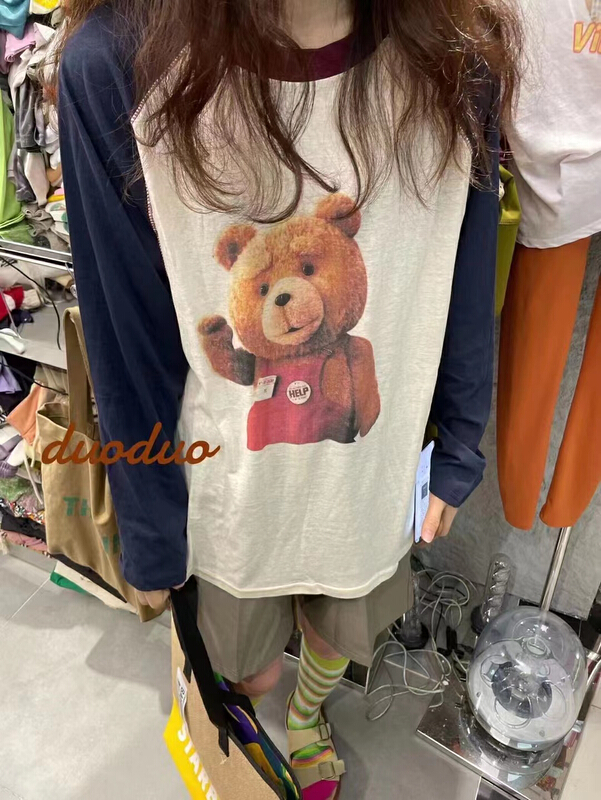 [Qixi] plush bear long sleeve sun shirt (only selling sun shirt) 8980\xyy