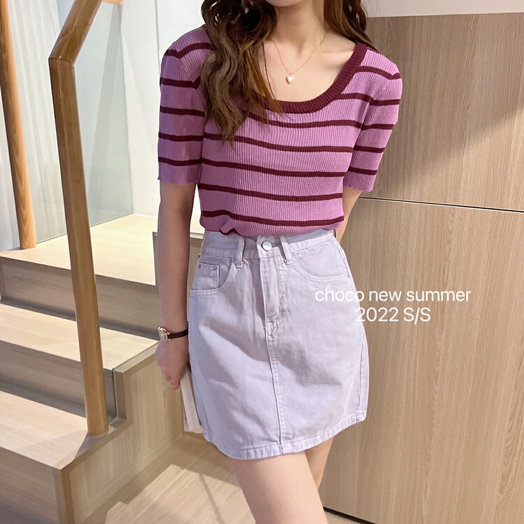 [choco] Korean candy color slim skirt 8370\hbx