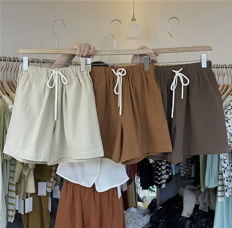 Live broadcast ⑩! [seek peach] elastic waist drawcord comfortable casual shorts 5510\ll