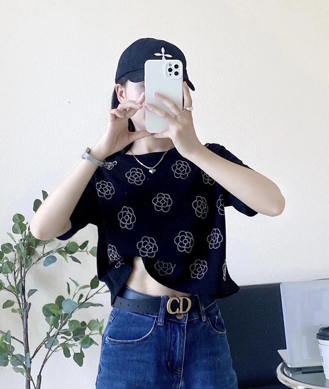 [f · P] fashion round neck contrast T-shirt c543\hbx