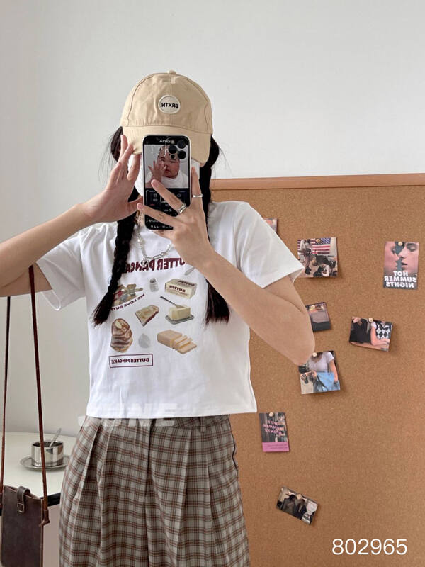 [June] cute bear print short sleeve T-shirt 802965\xyy