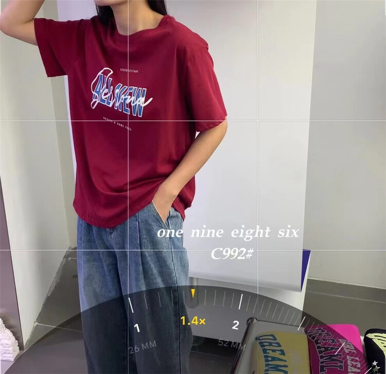 [1986] trend letter printed round neck Pullover short sleeve T-shirt ys1-992\xyy