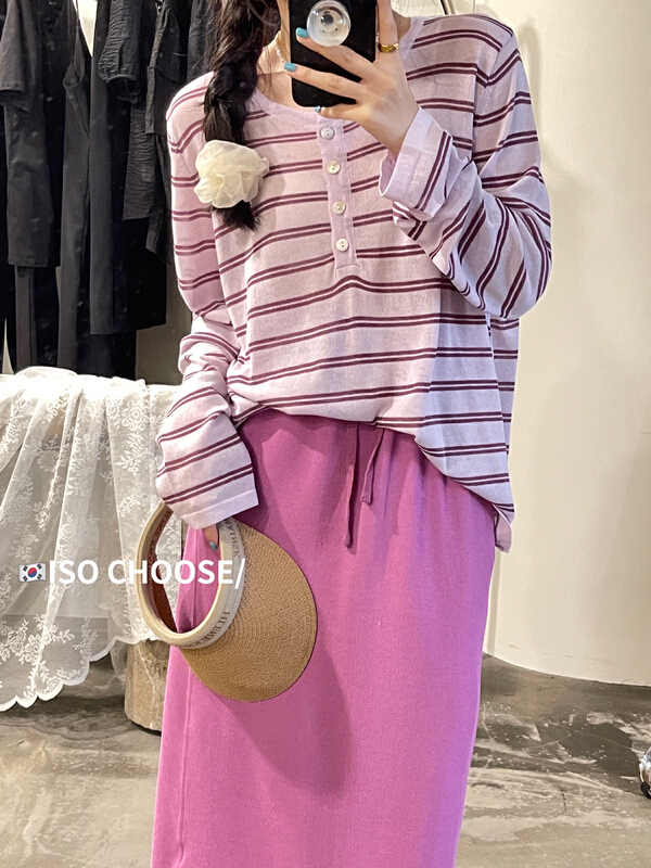 [ISO Korean] striped loose fit T-shirt 136\hjy