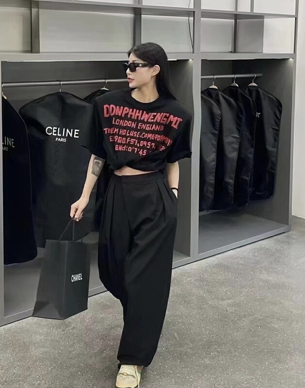 [keen k] diagonal placket design loose wide leg pants p60\wtt