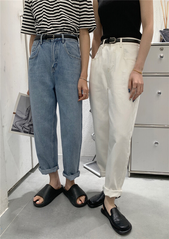 In early summer! [t-platform] Korean Harun versatile jeans (with belt) 8208-1\zxx