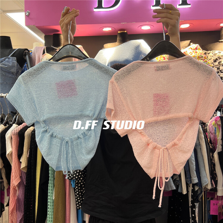 [d.ffstudio] open back lace up versatile shirt 1144\wtt