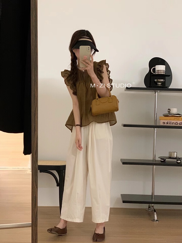 [m.zi studio] simple design flying sleeve shirt 5858\hbx