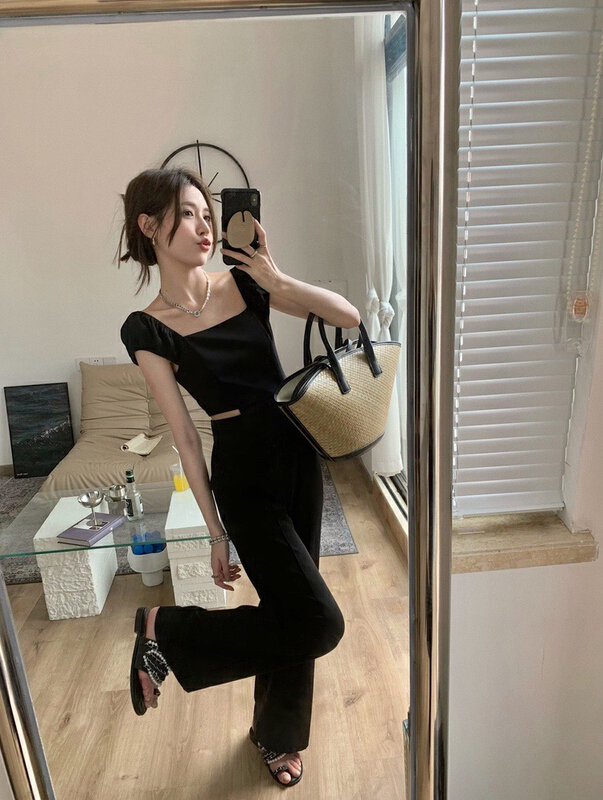 Live broadcast ②! [wgwe] fashionable high waist slim design sexy hollow out Jumpsuit 1995\pcz