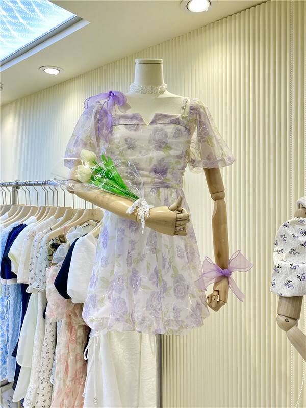 [AI Shang] temperament little woman rose print dress 33173\hjy