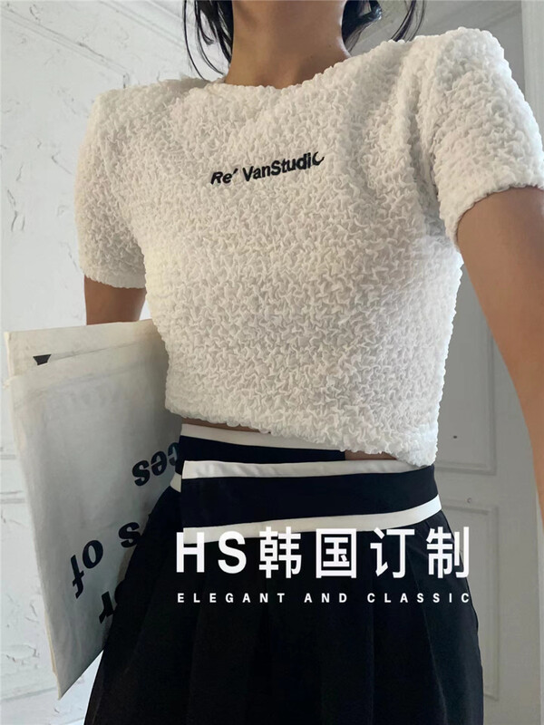 [HS customized in Korea] Korean round neck letter short sleeve T-shirt 81008\hjy