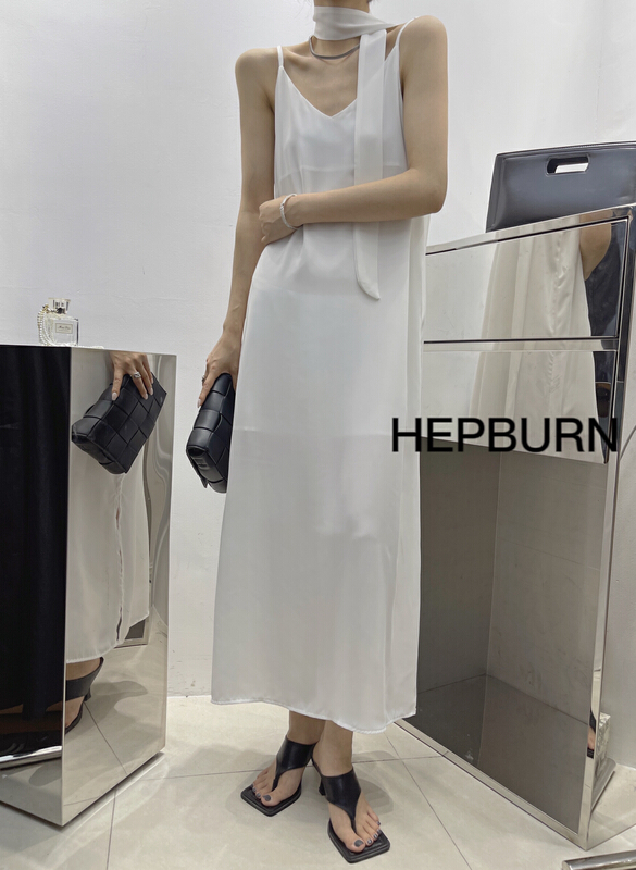 [Hepburn] high sense strap dress (with belt) 3801\l