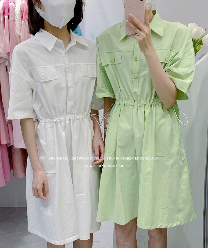 [teem ing] ins tooling air wash drawstring dress 22t336\hjy
