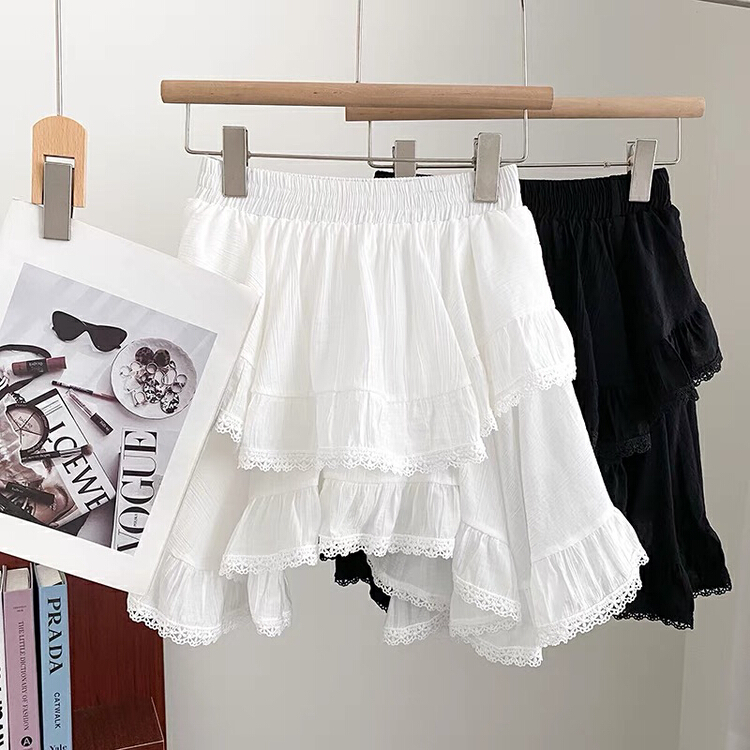 [Gangan] sweet and versatile lace stitched irregular skirt 2270\cl
