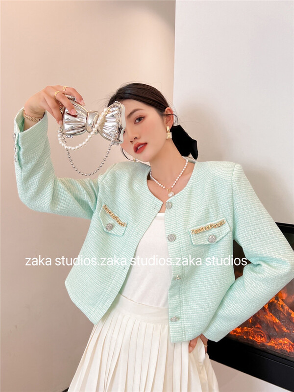 [Zaka] small fragrance round neck fashion short coat w58230\l