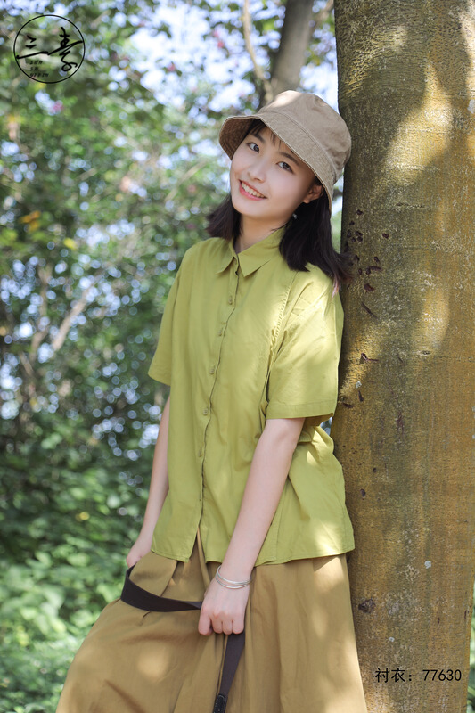 [original three plain clothes] casual irregular fake two shirts 77630