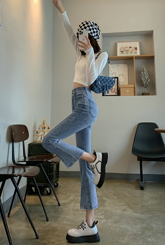 [AI x2 denim] slit micro horn skinny jeans ys1-2037\hjy