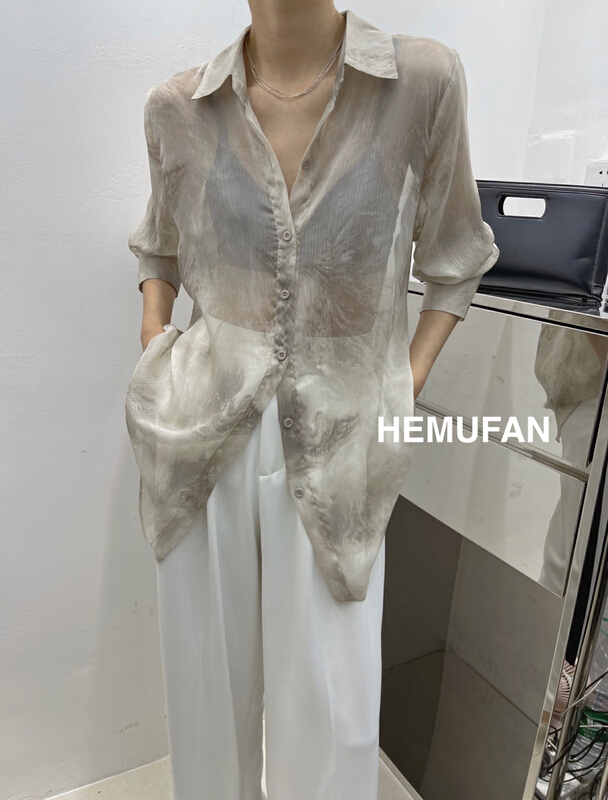 [Hepburn] design sense tie dye high-grade shirt 3577\l