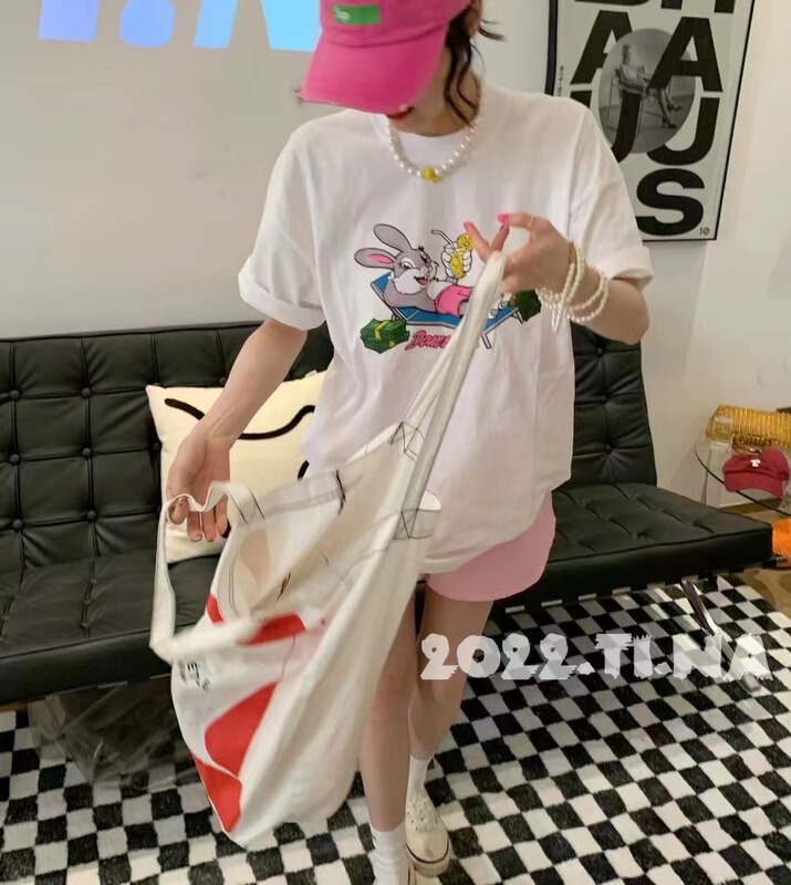 [g+] rabbit print Pullover short sleeve T-shirt 21098\wtt