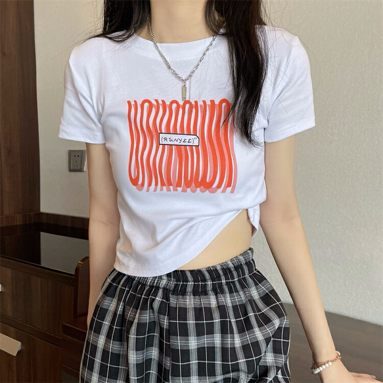 [blue show] letter printed fashion short sleeve T-shirt 7103\lsw