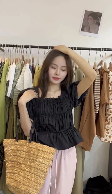 [OIT] sweet aging temperament Lantern Sleeve Ruffle shirt 9170\hbx