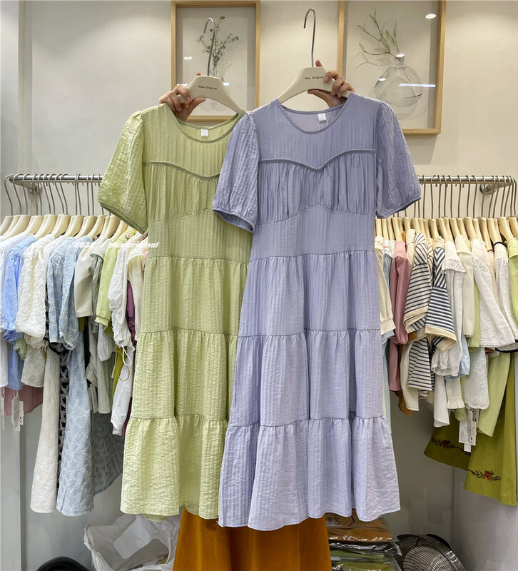 [Max original] Korean casual loose round neck dress 98297\hbx
