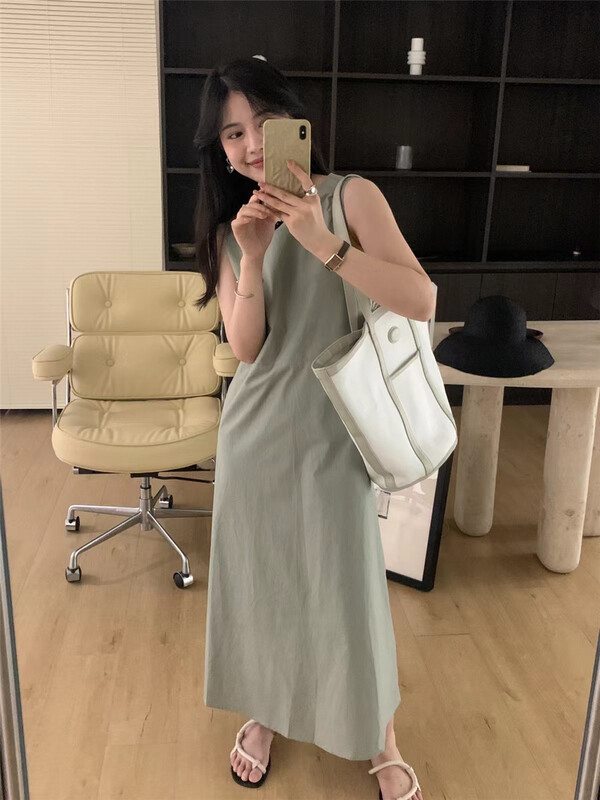 [hi] Korean simple sleeveless vest dress 5273\hjy