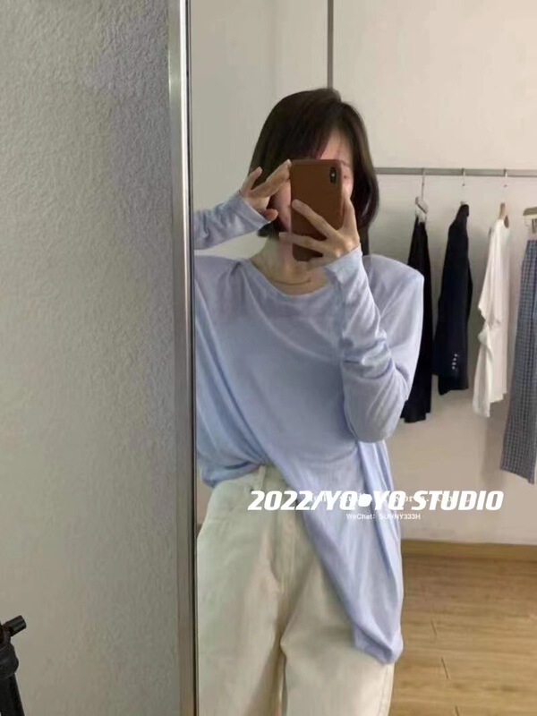 [yyq] irregular hem comfortable sunscreen shirt 1056\l