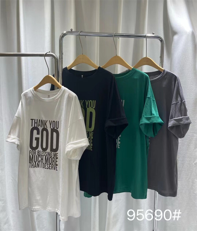 [Mujia] Korean letter comfortable short sleeve T-shirt 95690\l