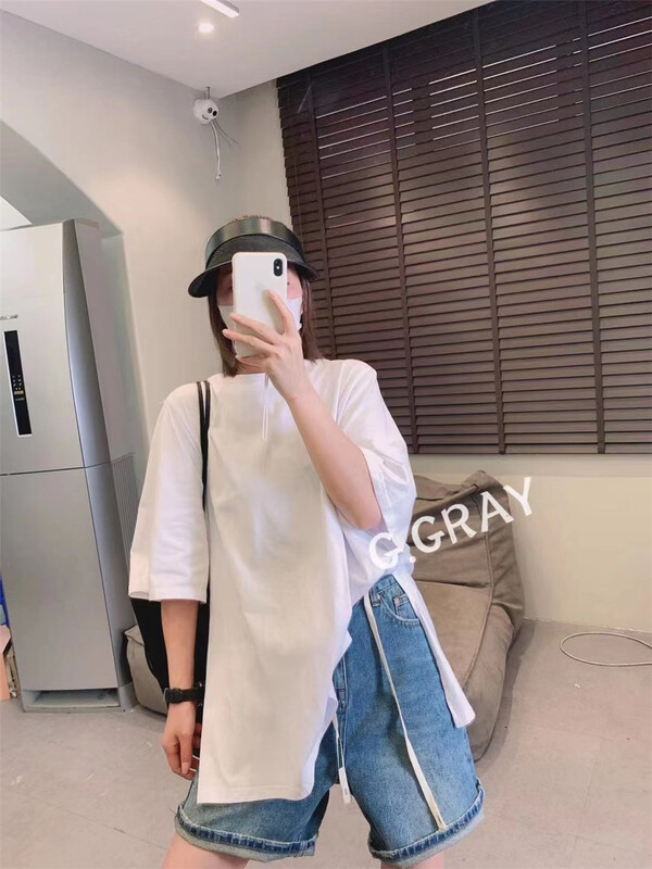 [g.gray] round neck clean comfortable short sleeve T-shirt (T-shirt only) 406\l