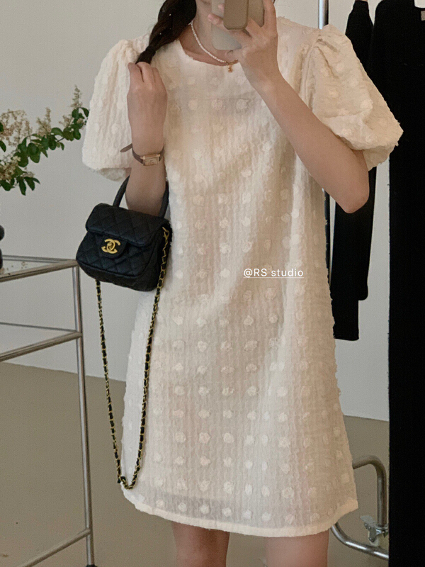 [RS] three dimensional relief Pleated Dress rs2158\xyy