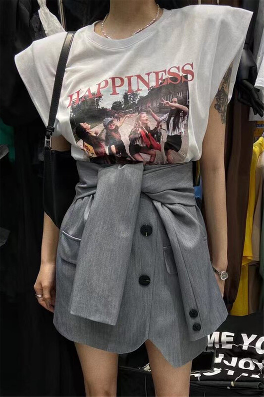 [buyer Yan Xuan - God of wealth] temperament retro lace up waist skirt 123\\cl