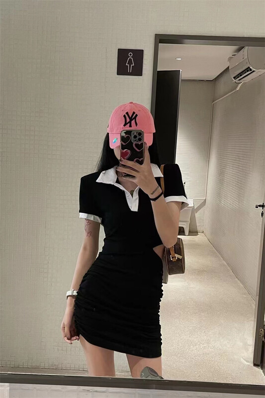[toko.z] stripe short sleeve Pullover dress 22200\zxl