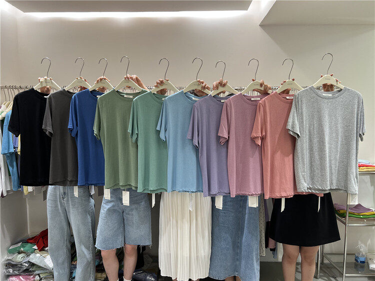[feeding] simple solid color versatile short sleeve T-shirt 7790-d7\cls