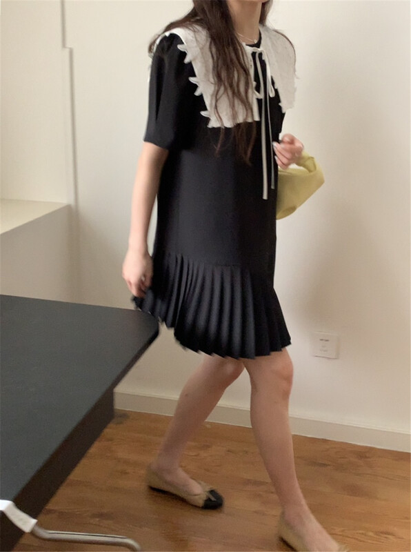 【 bluepops 】 lace sweet aging dress (with detachable collar) a2434\zxl