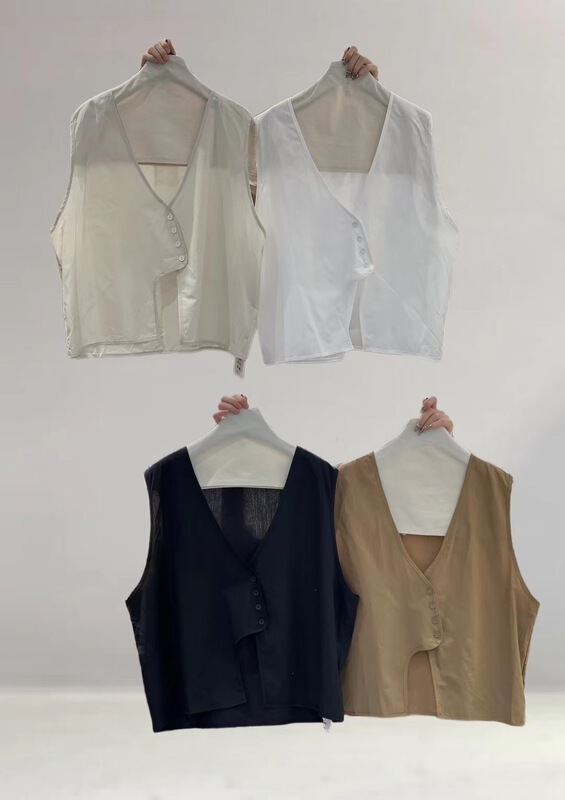 [see Sichuan through several cloth] slim breasted simple vest 822178\l