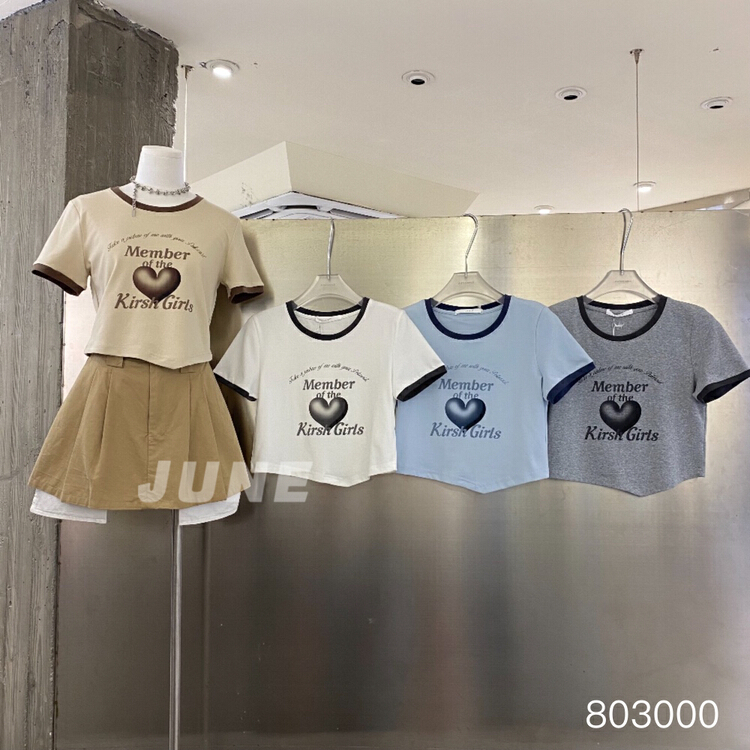 [June] love short print short sleeve T-shirt 803000\xyy