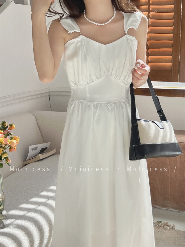 [mainicess] fresh, simple, waist closed, slim and long suspender dress 3059\cls