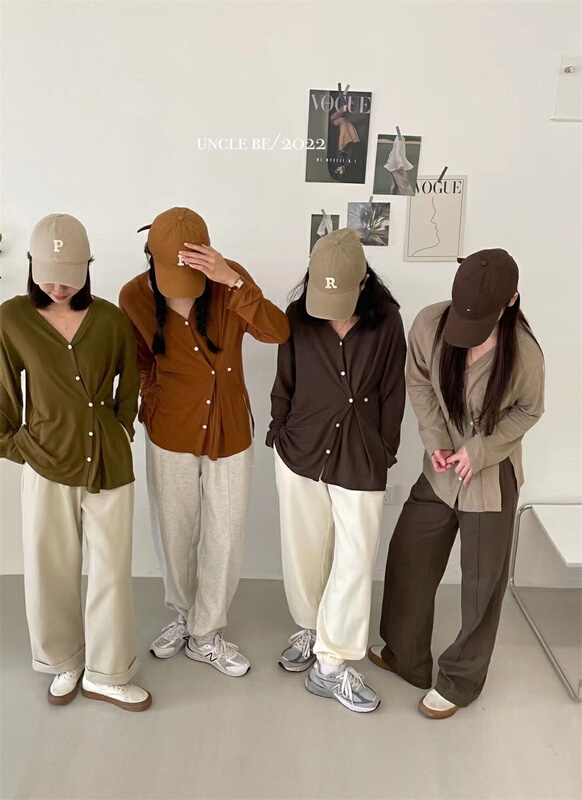 New year in early spring! [uncle be] niche solid color side button knit cardigan 3007\xyy