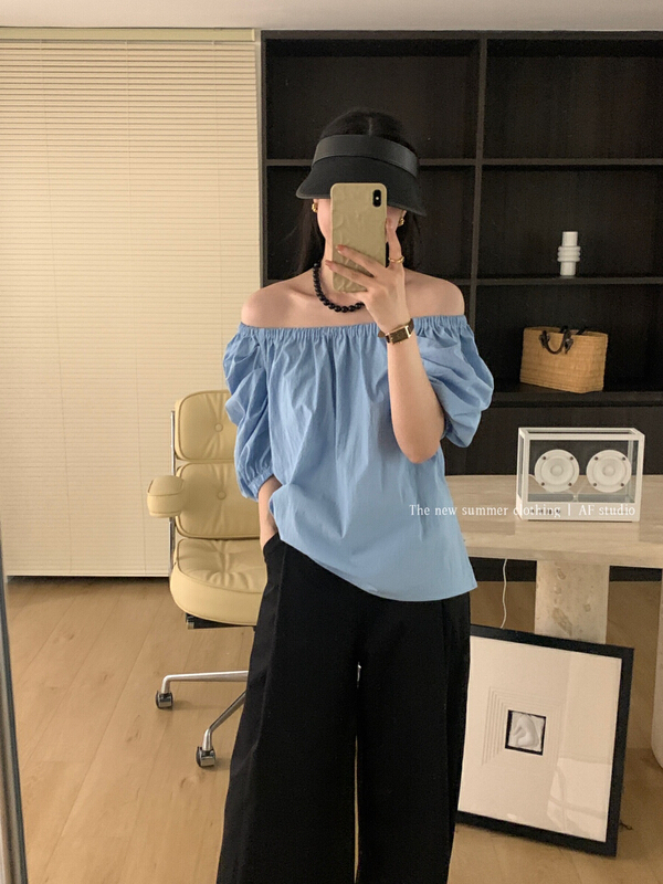 [AF] simple bubble sleeve fashion shirt 9337\xyy