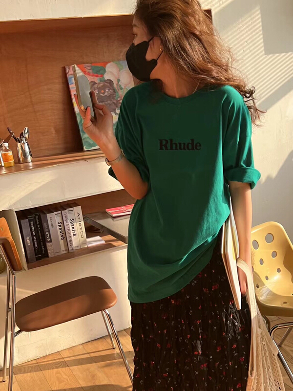 [sanbara] front and back printed letters short sleeve T-shirt y9527\lsw