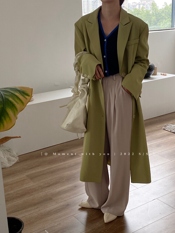 [event with you] Korean Chic French double pocket long suit with back slit 1308\lsw