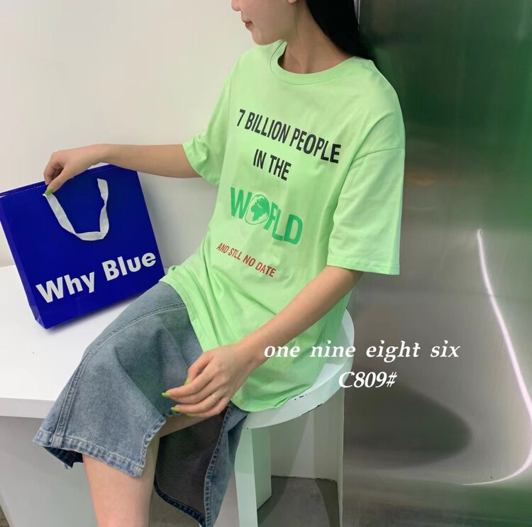 [1986] personalized round neck letter short sleeve T-shirt ys1-809\xyy