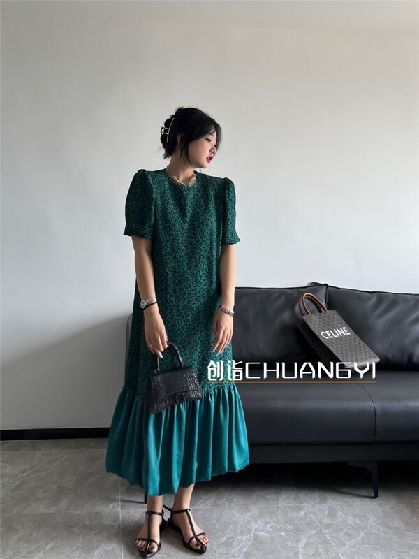 【 Chuangyi 】 elegant temperament loose Jacquard Dress 5539\pcz